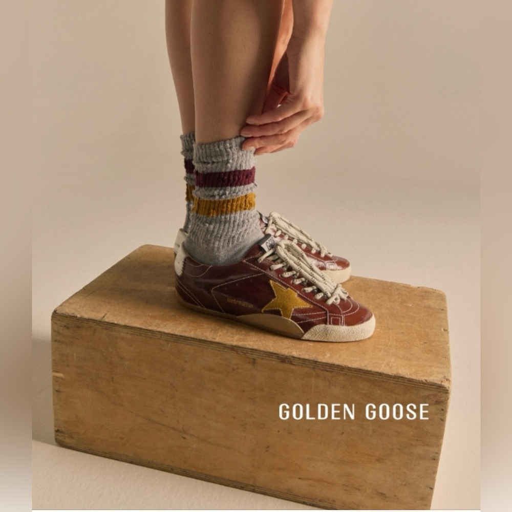 Golden Goose High Rib Socks striped 80’s distressed tube socks